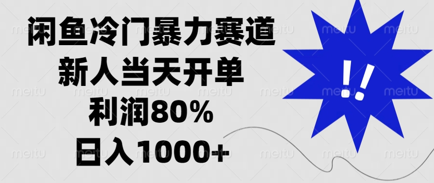 闲鱼冷门暴力赛道，新人当天开单，利润80%，日入1000+-云网创