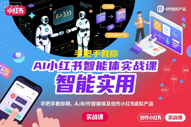 AI小红书智能体实战课，手把手教你用AI制作智能体及创作小红书虚拟产品，提效+内容商业化(更新)-云网创