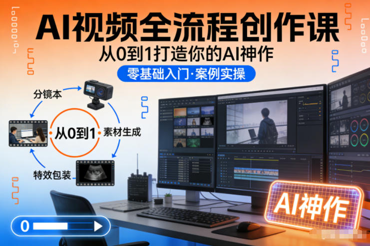 AI视频全流程创作课，从0到1打造你的AI神作-云网创