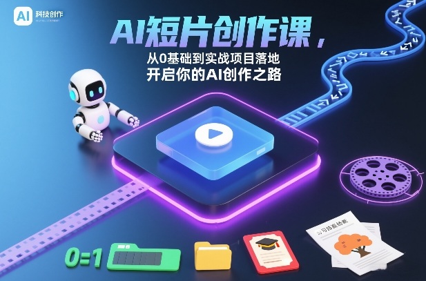 AI短片创作课，从0基础到实战项目落地，开启你的AI创作之路-云网创