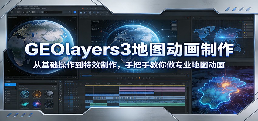 GEOlayers3地图动画制作：从基础操作到特效制作，手把手教你做专业地图动画-云网创