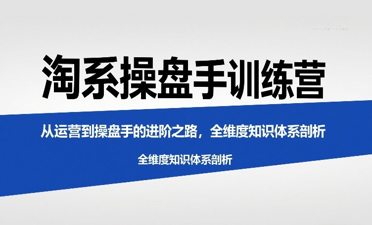淘系操盘手训练营，​从运营到操盘手的进阶之路，全维度知识体系剖析(更新)-云网创