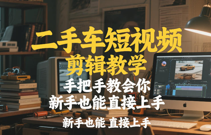 二手车短视频剪辑教学，手把手教会你，新手也能直接上手-云网创