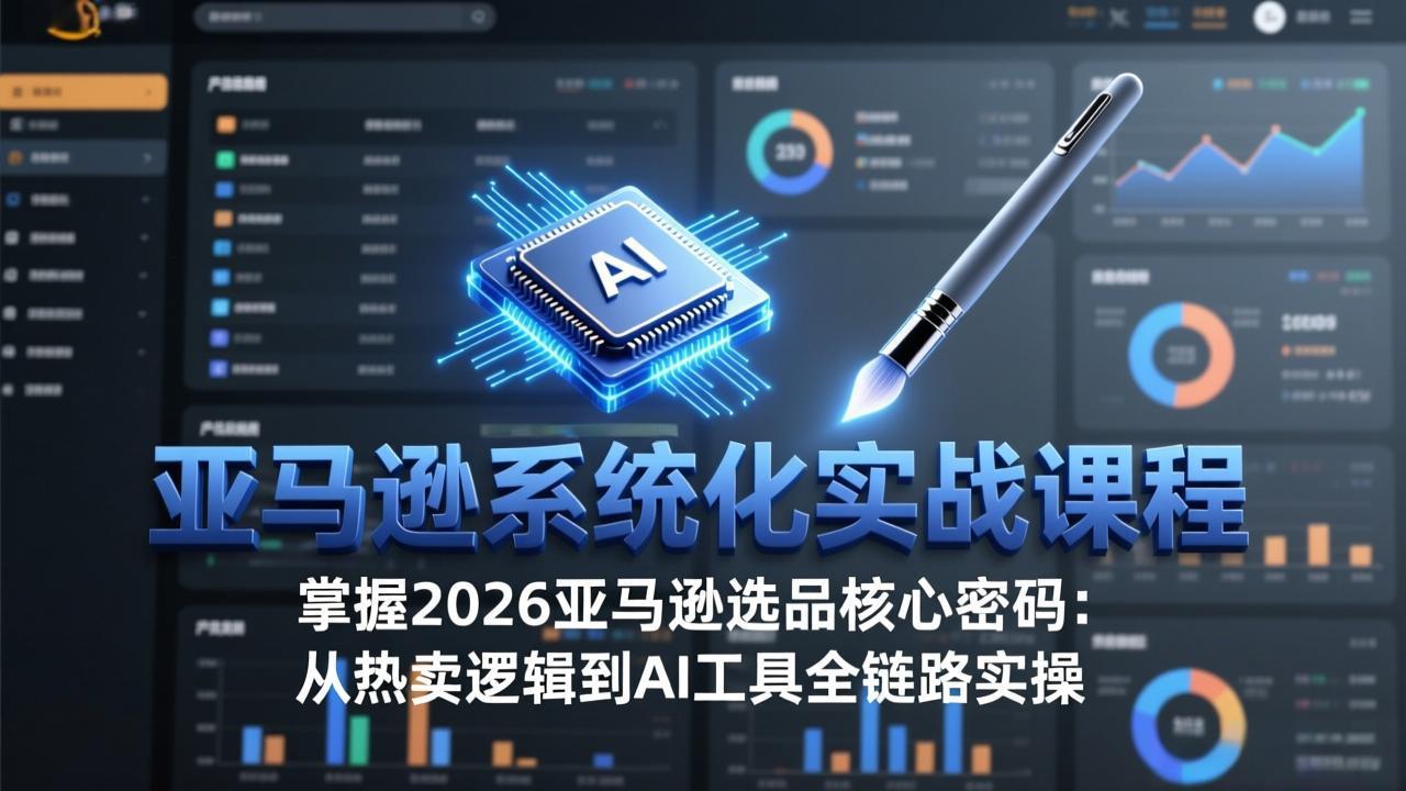 亚马逊系统化实战课-更新3月：2026最新选品方法论，从热卖原因分析到AI作图，提升选品成功率-云网创