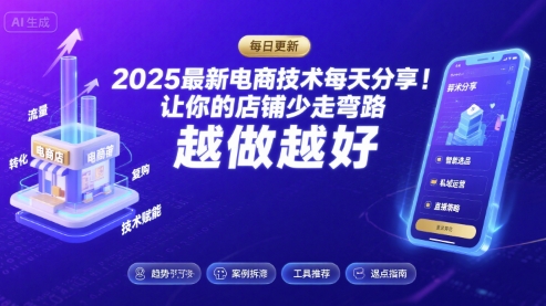 2025-2026最新电商技术每天分享，让你的店铺少走弯路，越做越好(更新26年07月)-云网创