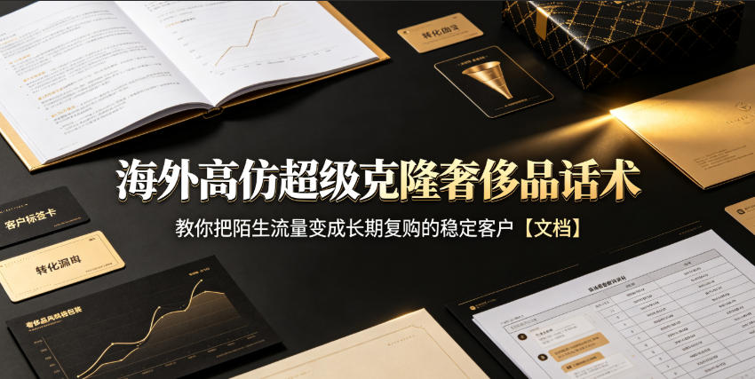 海外高仿超级克隆奢侈品话术，教你把陌生流量变成长期复购的稳定客户【文档】-云网创
