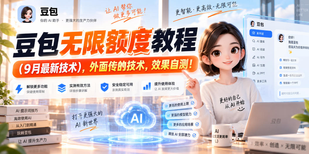 豆包无限额度教程(9月最新技术)，外面传的技术，效果自测！-云网创