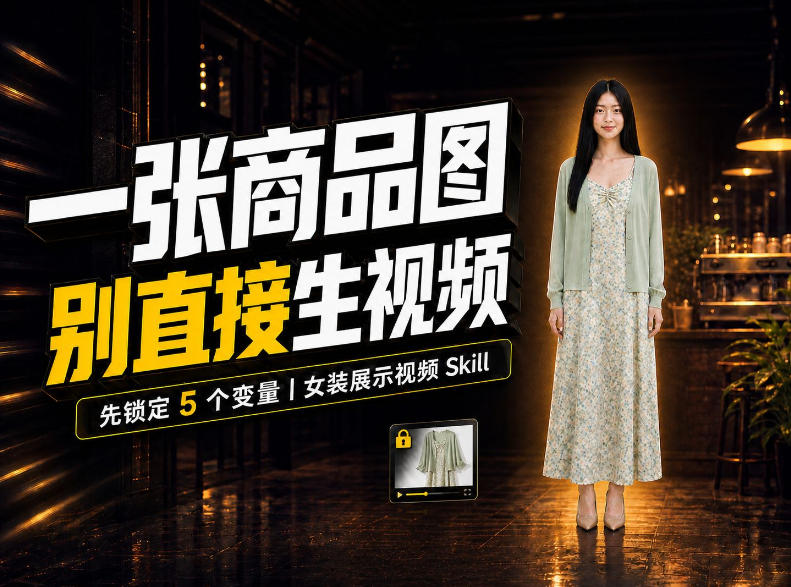 女装AI视频总翻车？问题不在提示词，女装展示视频Skill先锁定5个变量！-云网创