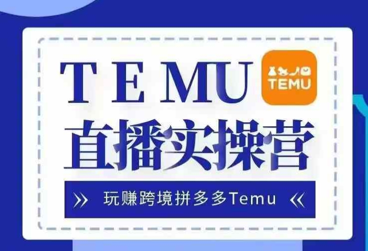Temu直播实战营，玩赚跨境拼多多Temu，国内电商卷就出海赚美金-云网创