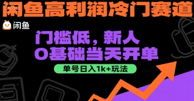 闲鱼高利润冷门赛道：门槛低，新人0基础当天开单，单号日入1k+玩法【揭秘】-云网创