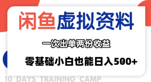 闲鱼虚拟资料新变现玩法，信息差项目，一次出单两份收益，无需囤货，可批量矩阵，零基础小白也能日入多张-云网创