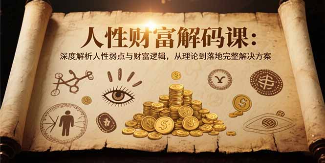 人性财富解码课6.0：深度解析人性弱点与财富逻辑，理论到落地完整解决方案-云网创