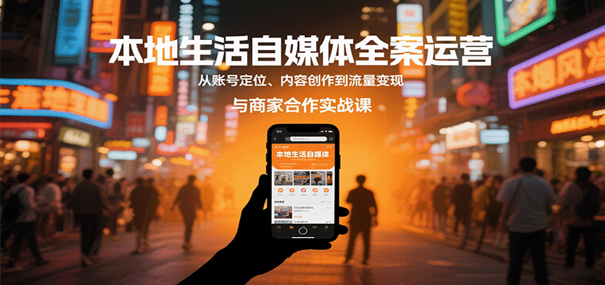 本地生活自媒体全案运营，从账号定位、内容创作到流量变现与商家合作实战课-云网创