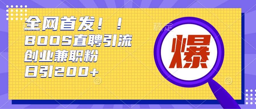 通过Boss直聘，每天轻松钓到200+多条创业大鱼的秘籍【揭秘】-云网创