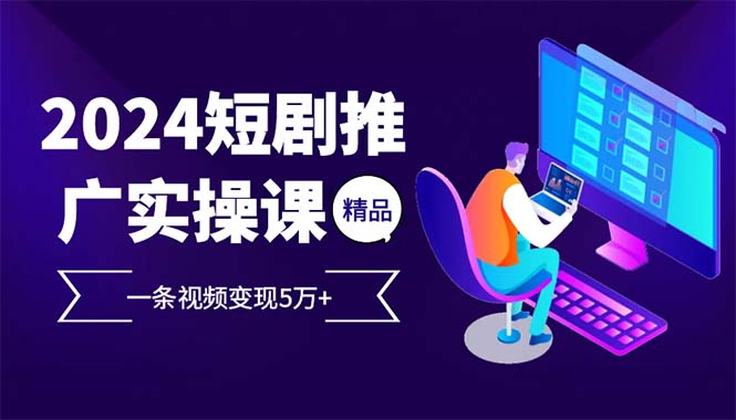 2024最火爆的项目短剧推广实操课 一条视频变现5万+-云网创
