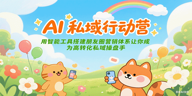 AI私域行动营：用智能工具搭建朋友圈营销体系让你成为高转化私域操盘手-云网创