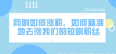 网剧如何涨粉，如何精准地去涨我们的短剧粉丝-云网创