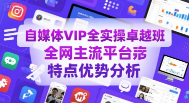 自媒体VIP全实操卓越班，全网主流平台特点优势分析-云网创