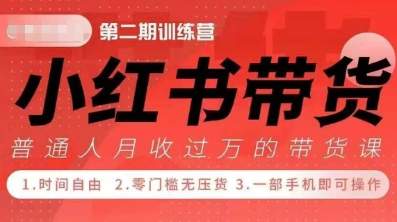 小Red书带货42天训练营 2.0版，宝妈+自由职+上班族+大学生，提高副业收入的大红利项目-云网创