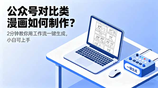 公众号对比类漫画如何制作？2分钟教你用工作流一键生成，小白可上手-云网创