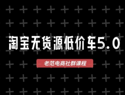 淘宝无货源价车5.0，​2025最新VIP淘宝无货源课程，1688代发，蓝海选品，零成本创业首选(更新)-云网创